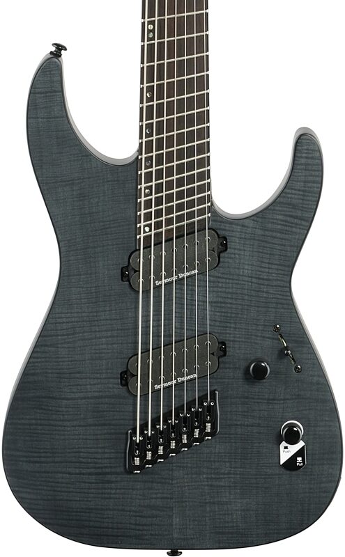 ESP LTD M-1007 Multi-Scale Electric Guitar, 7-String, See-Thru Black Satin, Body Straight Front