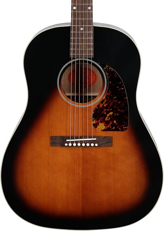Epiphone 1942 Banner J-45 Acoustic-Electric Guitar (with Case), Vintage Sunburst, Body Straight Front