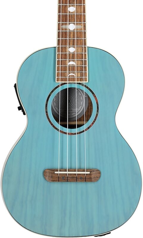 Fender Dhani Harrison Acoustic-Electric Ukulele (with Gig Bag), Turquoise, USED, Blemished, Body Straight Front