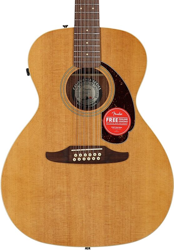 Fender Villager 12-String Acoustic-Electric Guitar (with Gig Bag), Aged Natural, Body Straight Front