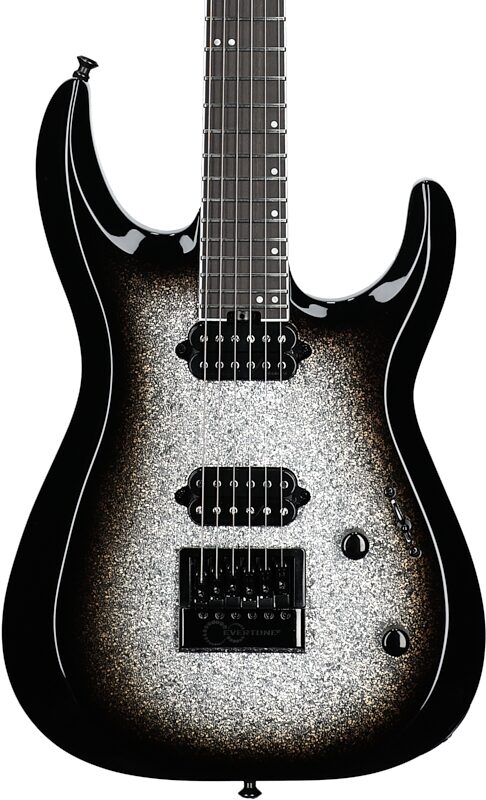 Jackson Pro Plus Dinky MDK Evertune 6 Electric Guitar (with Gig Bag), Silver Sparkle, Body Straight Front