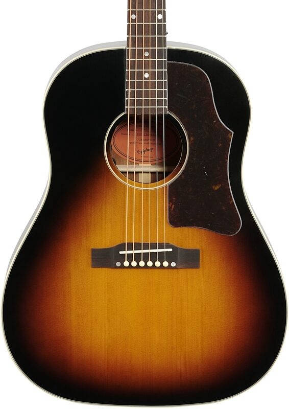 Epiphone J-45 Acoustic-Electric Guitar, Aged Vintage Sunburst Gloss, Body Straight Front