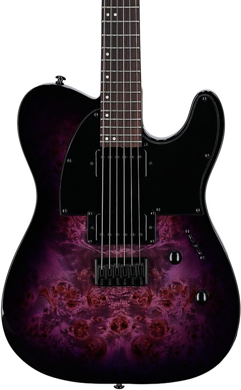 ESP LTD TE-200DX Electric Guitar, Purple Burst, Body Straight Front