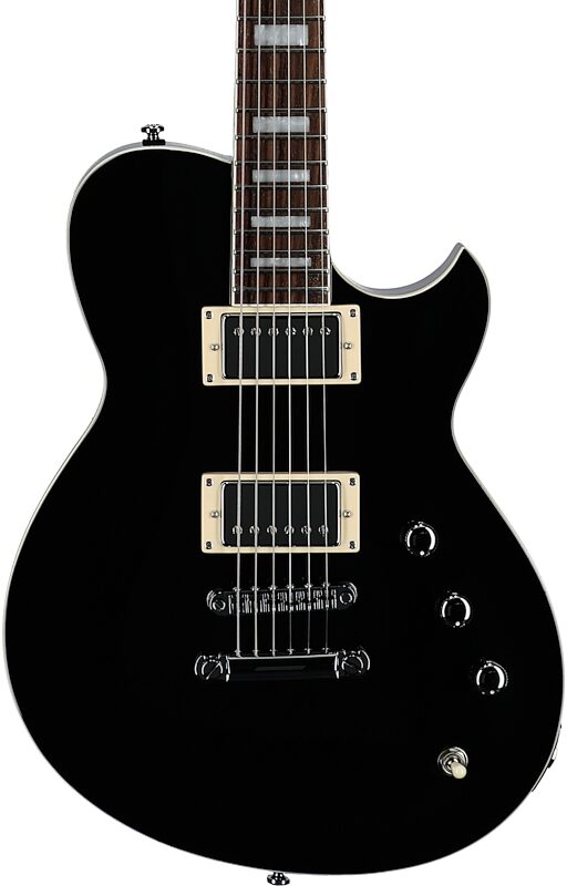 Reverend Roundhouse Electric Guitar, Midnight Black, Body Straight Front