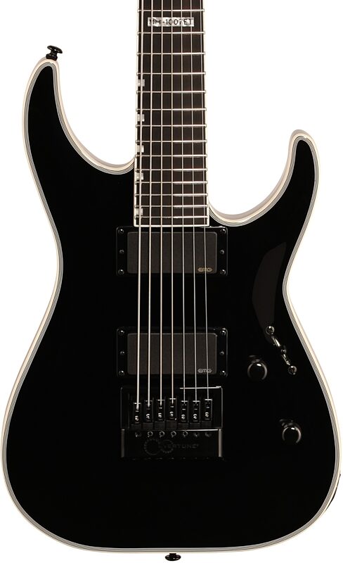 ESP LTD MH-1007 Evertune Electric Guitar, 7-String, Black, Body Straight Front
