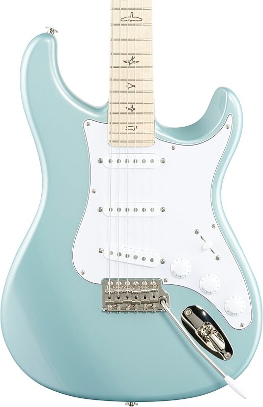 PRS Paul Reed Smith John Mayer Silver Sky Electric Guitar, Maple Fretboard (with Gig Bag), Polar Blue, Body Straight Front