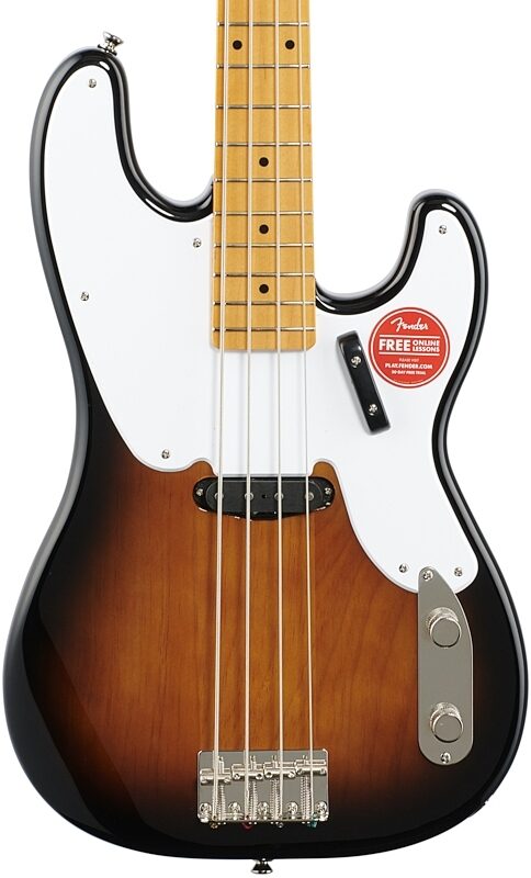 Squier Classic Vibe '50s Precision Electric Bass, with Maple Fingerboard, 2-Color Sunburst, Body Straight Front
