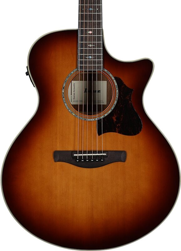 Ibanez AE160 Acoustic-Electric Guitar, Vintage Mahogany Sunburst, Body Straight Front