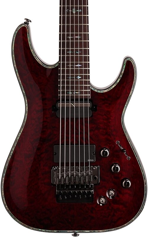 Schecter C7 Hellraiser FR-S Sustainiac Electric Guitar, Black Cherry, Body Straight Front