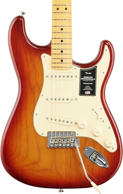 Fender American Pro II Stratocaster Electric Guitar, Maple Fingerboard (with Case), Sienna Sunburst, USED, Blemished, Body Straight Front