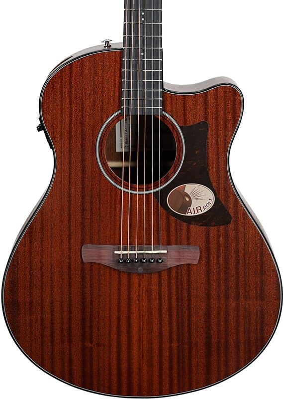 Ibanez Advanced AAM54CE Acoustic-Electric Guitar, Open Port Natural, Body Straight Front