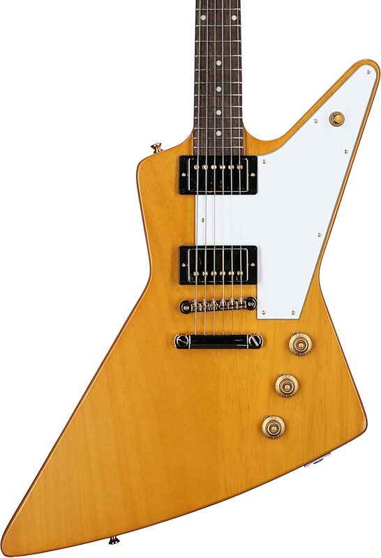 Epiphone 1958 Explorer Korina Electric Guitar (with Case), With White Pickguard, Body Straight Front