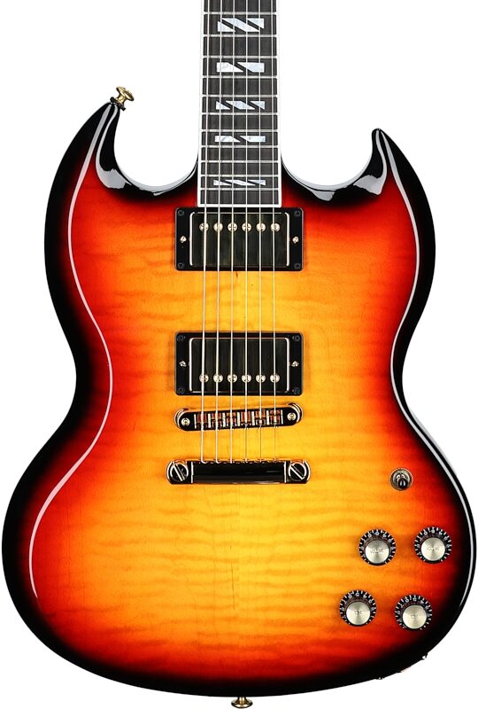 Gibson SG Supreme Electric Guitar (with Case), Fireburst, Body Straight Front