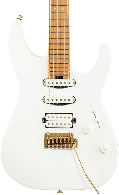 Charvel Pro-Mod Dinky DK24 HSS 2PT CM Electric Guitar, Snow White, Body Straight Front