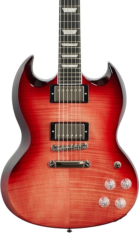 Epiphone SG Modern Figured Electric Guitar, Transparent Red, Body Straight Front