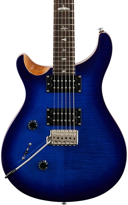 PRS Paul Reed Smith SE Custom 24 Electric Guitar, Left-Handed (with Gig Bag), Faded Blue Burst, Body Straight Front