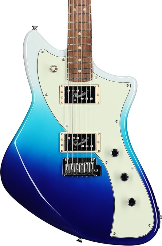 Fender Player Plus Meteora Electric Guitar (with Gig Bag), Belair Blue, Pau Ferro, Body Straight Front
