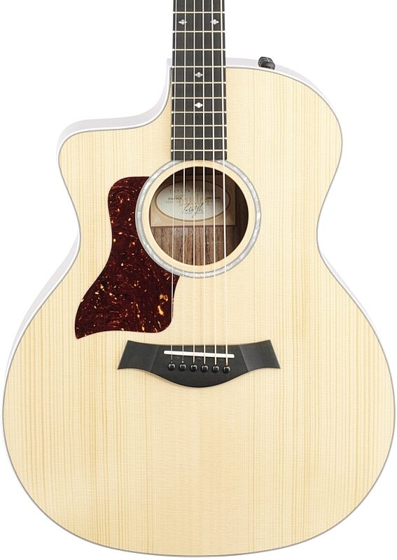 Taylor 214ce Deluxe Grand Auditorium, Left-Handed (with Case), Natural, Body Straight Front