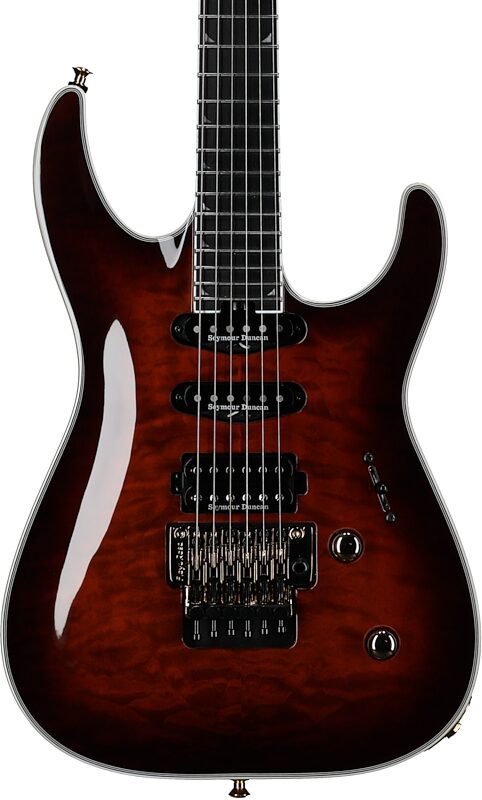 Jackson Pro Plus Soloist SLA3Q Electric Guitar (with Gig Bag), Amber Tiger Eye, Body Straight Front