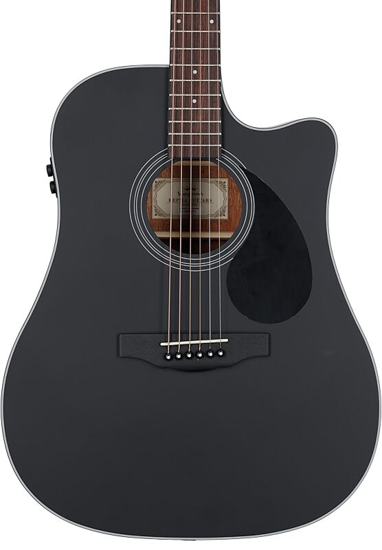 Kepma K3 Series D3-130 Acoustic-Electric Guitar, Black Matte, with AcoustiFex K-10 Pickup, Body Straight Front