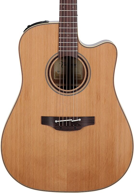 Takamine P3DC Acoustic-Electric Guitar (with Case), Natural Satin, Body Straight Front