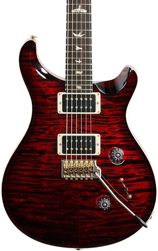 PRS Paul Reed Smith Custom 24 Pattern Thin 10-Top Electric Guitar (with Case), Fire Red Burst, Body Straight Front