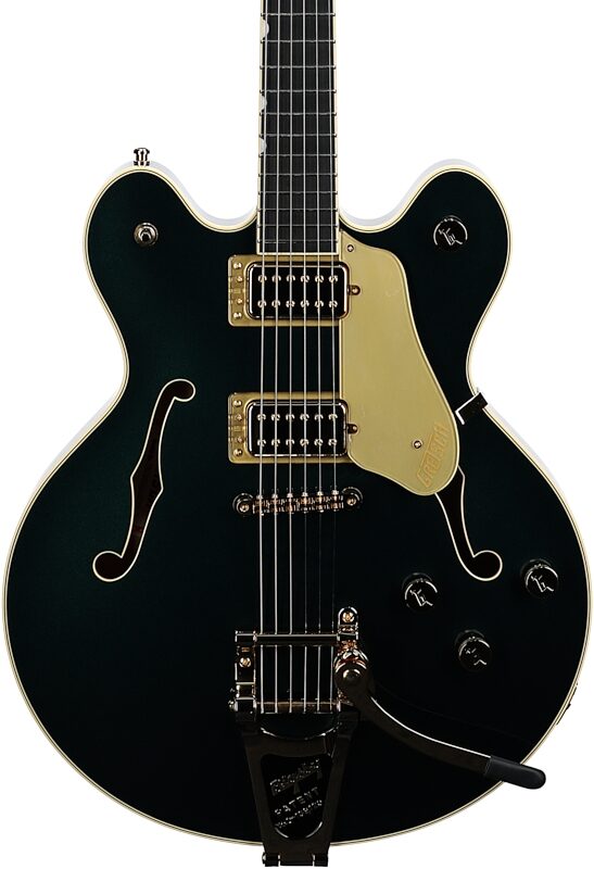 Gretsch Professional Collection Broadkaster LX Center Block Semi-hollowbody Electric Guitar (with Case), Cadillac Green, Body Straight Front
