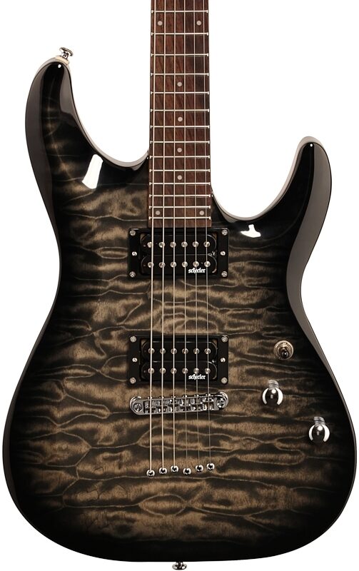 Schecter C-6 Plus Electric Guitar, Charcoal Burst, Body Straight Front