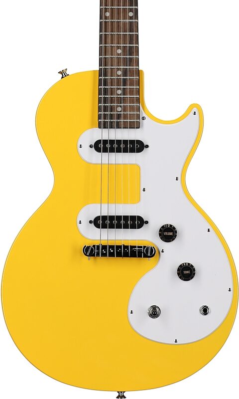 Epiphone Les Paul Melody Maker E1 Electric Guitar, Sunset Yellow, Body Straight Front
