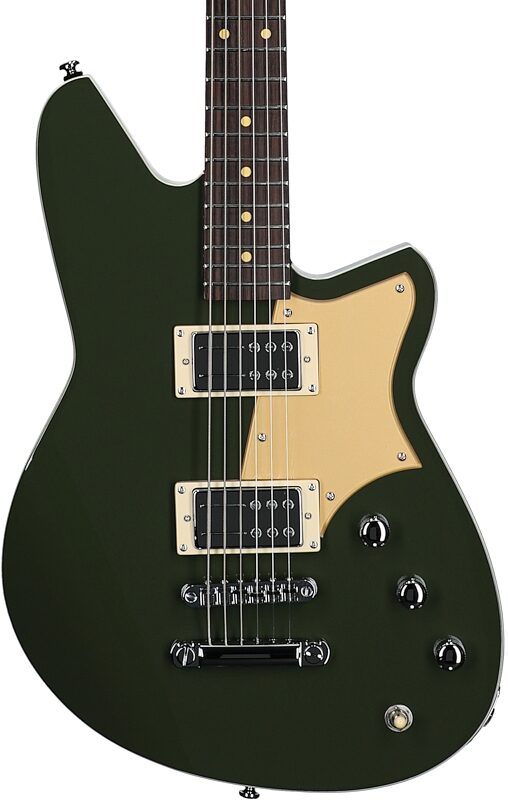 Reverend Descent RA Baritone Electric Guitar Brown, Army Green, Rosewood Fretboard, Body Straight Front