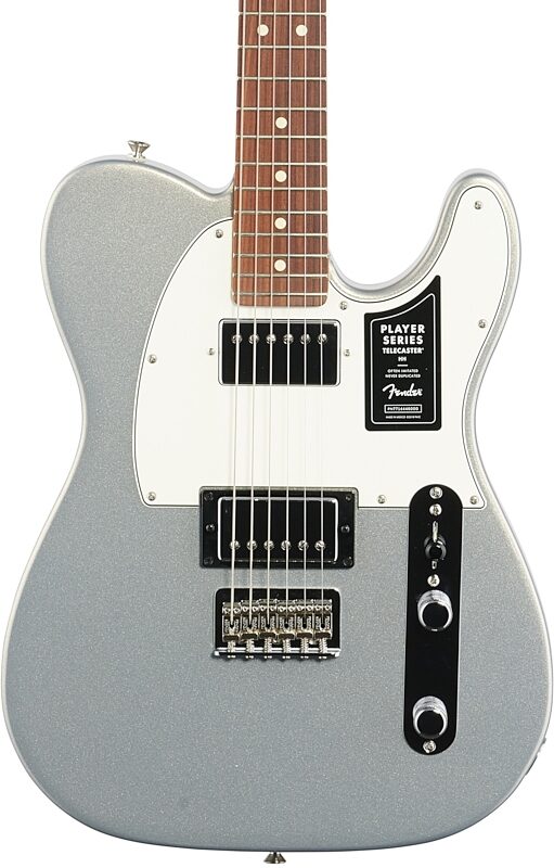 Fender Player Telecaster HH Pau Ferro Electric Guitar, Silver, Body Straight Front