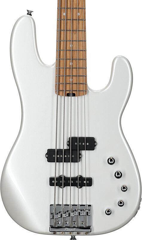 Charvel Pro-Mod San Dimas Bass PJ V Electric Bass, 5-String, Platinum Pearl, USED, Scratch and Dent, Body Straight Front