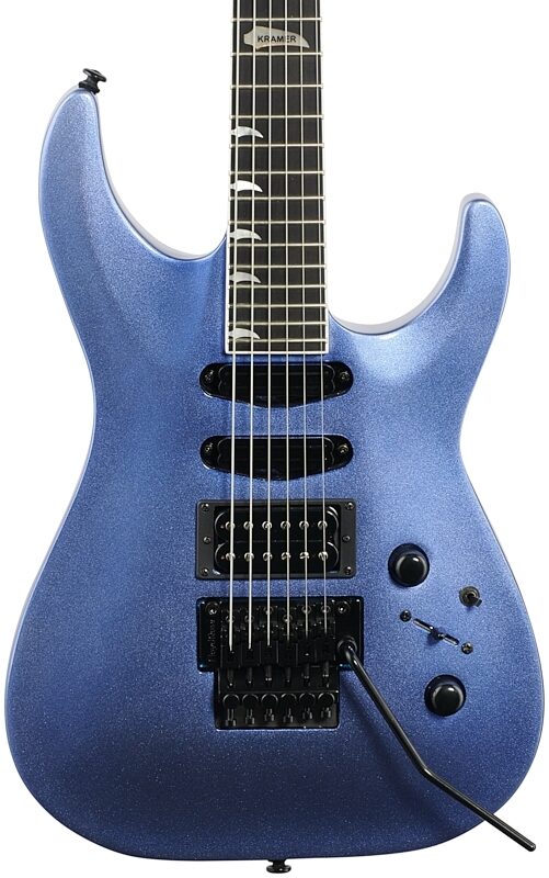 Kramer SM-1 Electric Guitar, with Black Floyd Rose, Candy Blue, Body Straight Front
