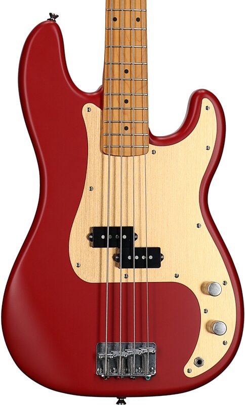 Squier 40th Anniversary Vintage Edition Precision Bass Guitar, Dakota Red, Body Straight Front
