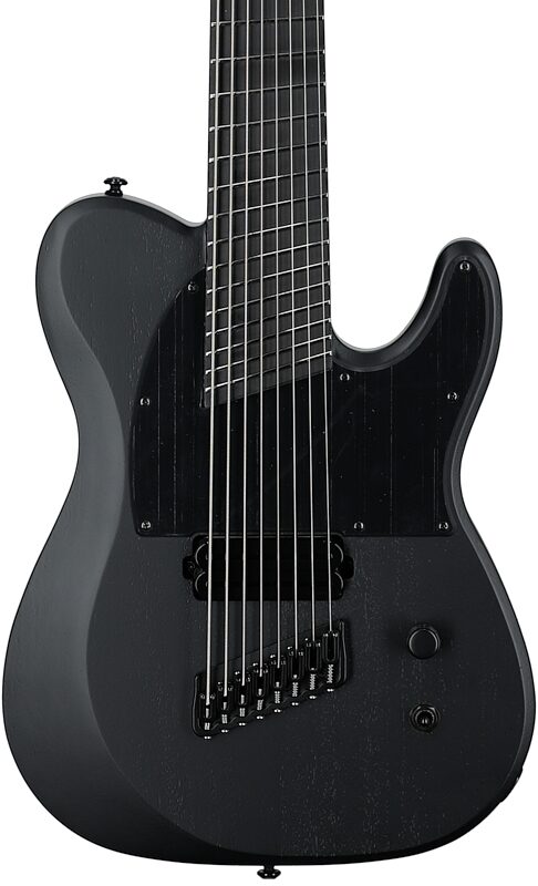 Schecter PT8MS Black Ops Electric Guitar, 8-String, Satin Black Open Pore, Body Straight Front