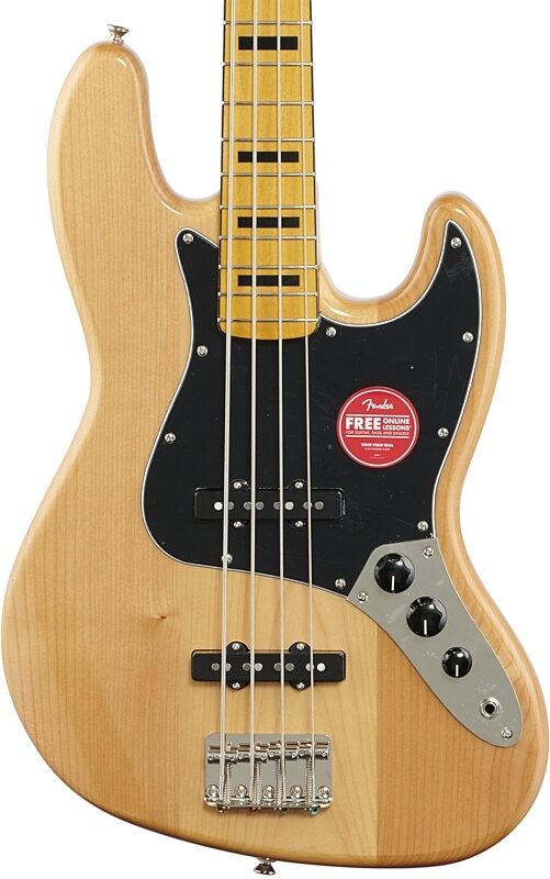 Squier Classic Vibe '70s Jazz Electric Bass, with Maple Fingerboard, Natural, Body Straight Front