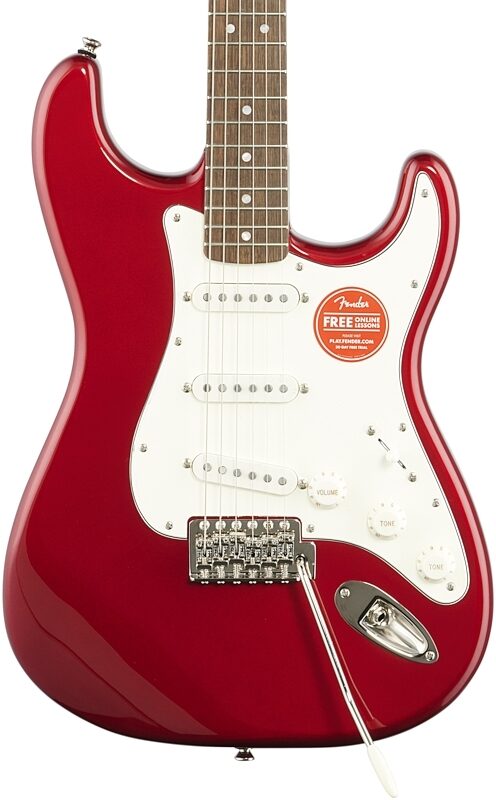 Squier Classic Vibe '60s Stratocaster Electric Guitar, with Laurel Fingerboard, Candy Apple Red, Body Straight Front