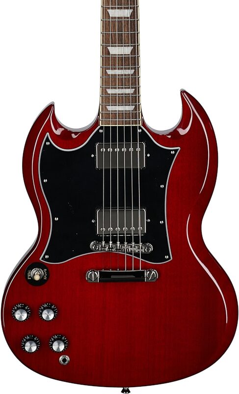 Epiphone Inspired by Gibson SG Standard Electric Guitar, Left-Handed (with Gig Bag), Cherry, Body Straight Front