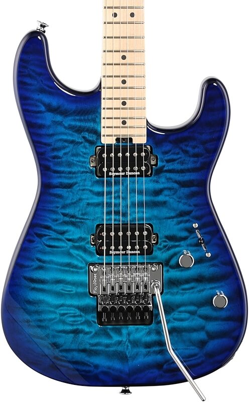 Charvel Pro-Mod San Dimas SD1 HH FR Quilted Maple Electric Guitar, Chlorine, Body Straight Front