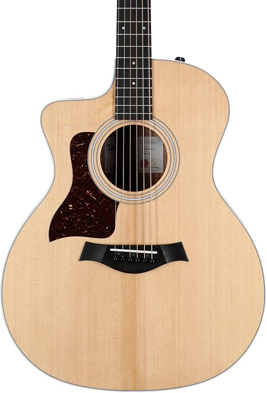 Taylor 214ce-K Grand Auditorium Acoustic-Electric Guitar, Left-Handed (with Gig Bag), Natural, Body Straight Front