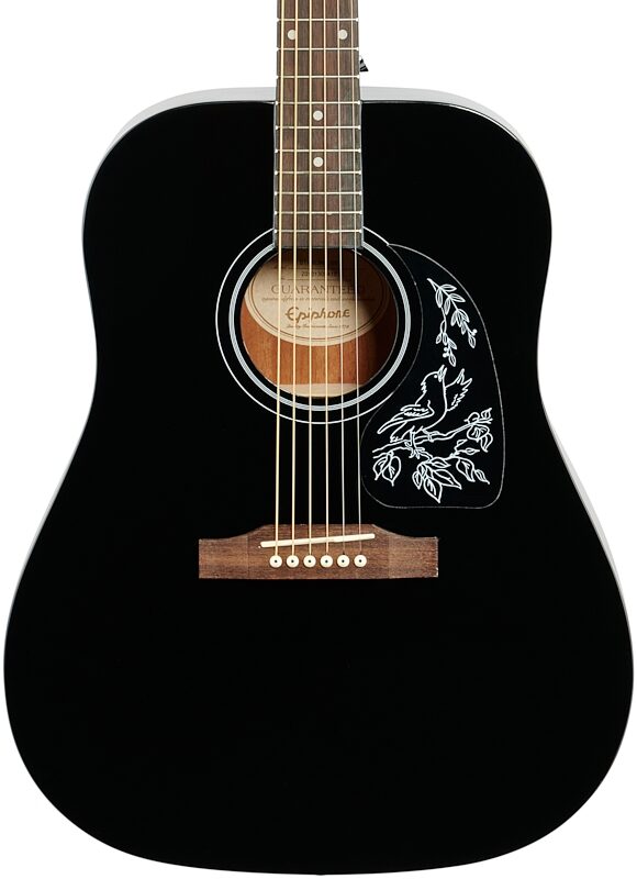 Epiphone Starling Dreadnought Acoustic Guitar, Ebony, Body Straight Front