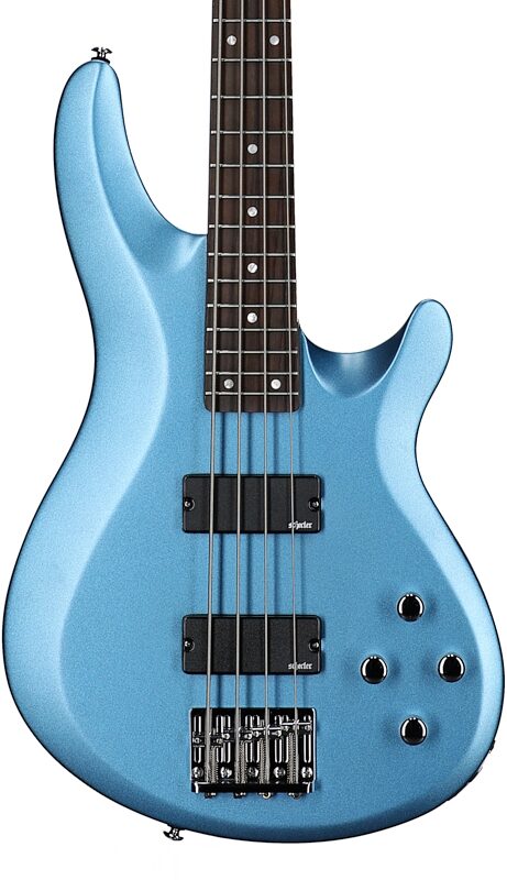 Schecter C-4 Deluxe Bass Guitar, Satin Metallic Light Blue, Body Straight Front