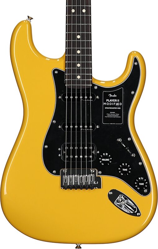 Fender Player II Modified Stratocaster HSS Electric Guitar, Rosewood Fingerboard (with Gig Bag), Sun Yellow, Body Straight Front