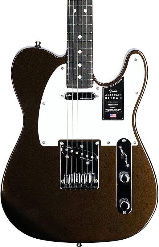 Fender American Ultra II Telecaster Electric Guitar, Ebony Fingerboard (with Case), Texas Tea, Open Box (Very Good), Body Straight Front