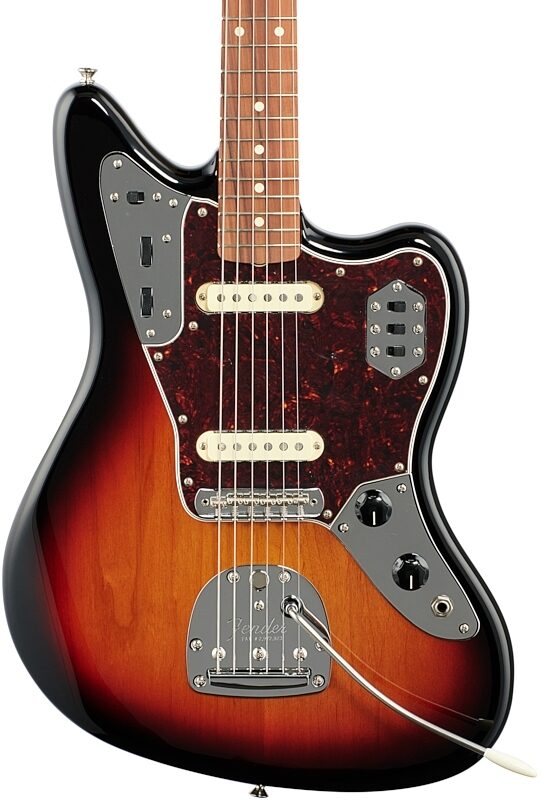 Fender Vintera '60s Jaguar Electric Guitar, Pau Ferro Fingerboard (with Gig Bag), 3-Color Sunburst, Body Straight Front