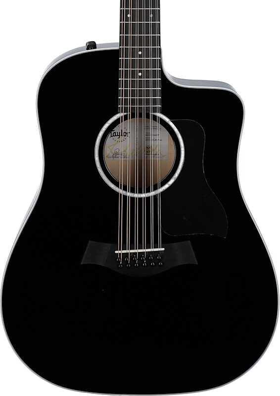 Taylor 250ce Plus Grand Auditorium Acoustic-Electric Guitar, Black, Body Straight Front