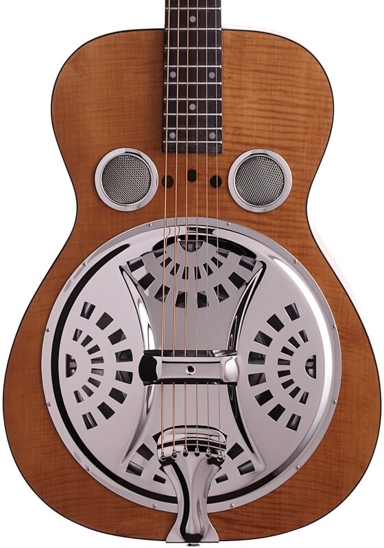 Epiphone Dobro Hound Dog Deluxe Roundneck Resonator Guitar, Vintage Brown, Body Straight Front