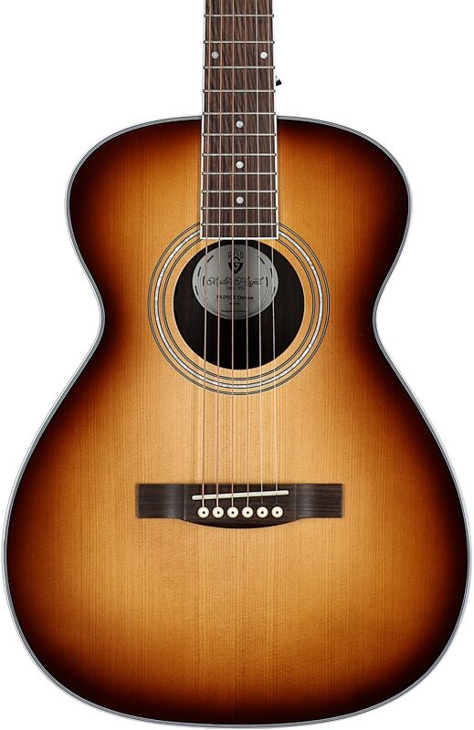 Guild M-260E Deluxe Concert Acoustic-Electric Guitar, Edge Burst, Body Straight Front