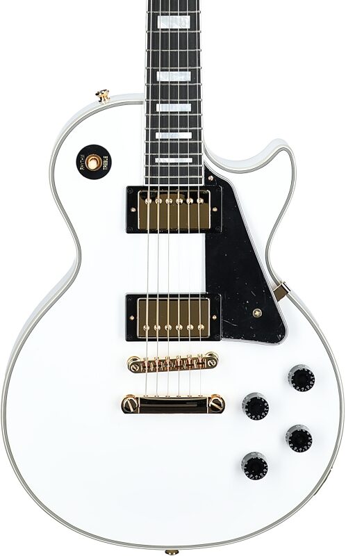 Epiphone Les Paul Custom Electric Guitar (with Case), Alpine White, Body Straight Front