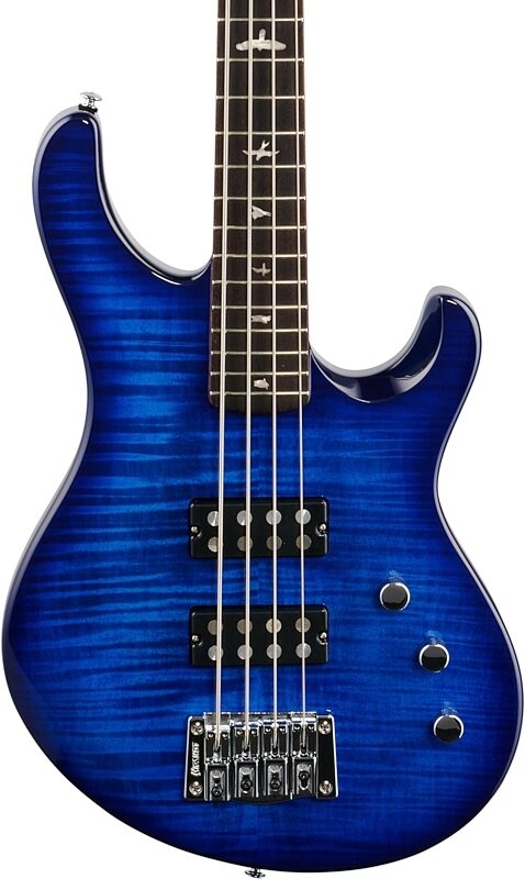 PRS Paul Reed Smith SE Kingfisher Electric Bass (with Gig Bag), Faded Blue Burst, Body Straight Front
